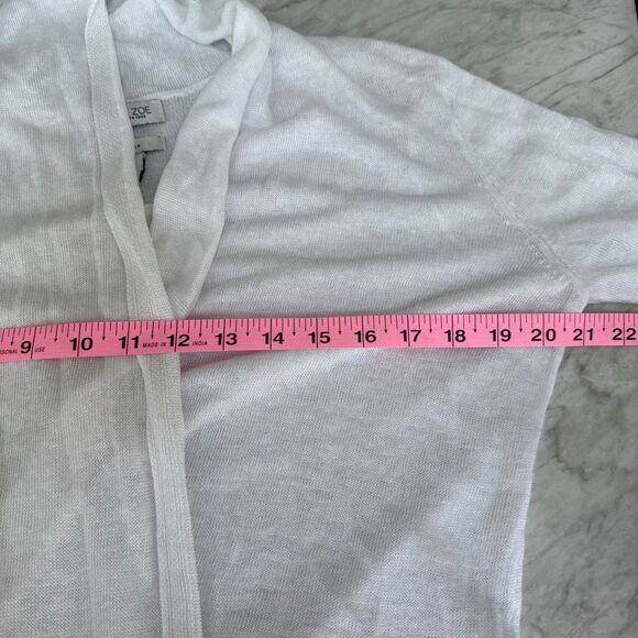 Rachel Zoe 100% linen white open front cardigan size M - Picture 5 of 6